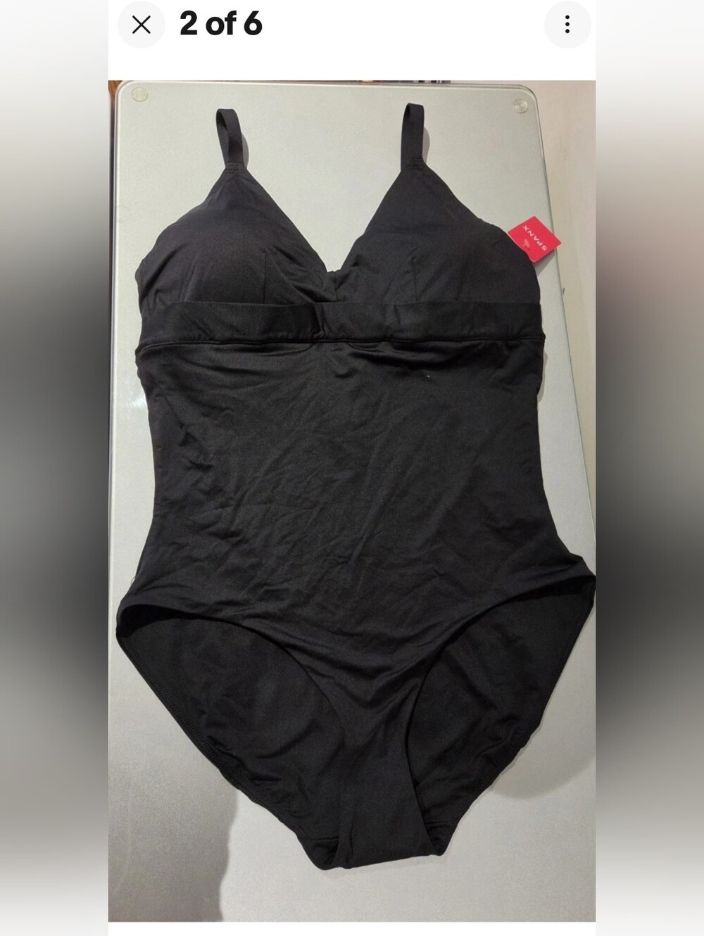NWT SPANX Black One Piece Swimsuit 2X Tummy Control Shaping 50129R